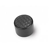 Lokar Performance Dimmer Switch Pedal Pad - Round Pad With Rubber Insert Steel Silver - XSPO6072