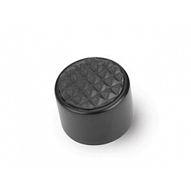 Lokar Performance Dimmer Switch Pedal Pad - Round Pad With Rubber Insert Steel Silver - XSPO6072