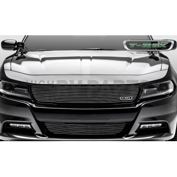 T-Rex Truck Products Grille Insert - Horizontal Bar Trapezoid Polished Aluminum - 6214760-1