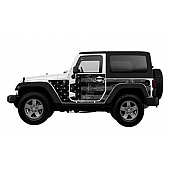 MEK Magnets Body Protector Kit - Matte Cast Vinyl Wrapped Magnet Panel Black Flag - 2007