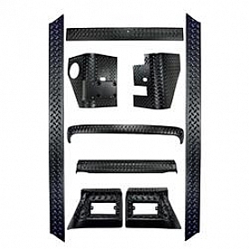 Rugged Ridge Body Protector Kit - Diamond Plated Thermoplastic Black - 1165060