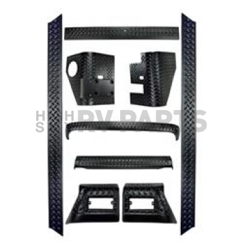 Rugged Ridge Body Protector Kit - Diamond Plated Thermoplastic Black - 1165060