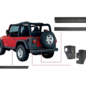 Bushwacker Body Protector Kit - Diamond Textured Thermoplastic Polyolefin Black - 14902