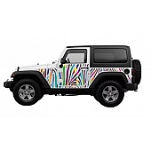 MEK Magnets Body Protector Kit - Matte Cast Vinyl Wrapped Magnet Panel Neon Color Zebra - 2006