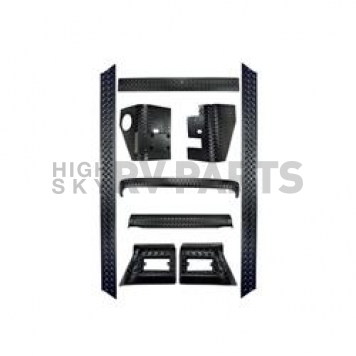 Rugged Ridge Body Protector Kit - Diamond Plated Thermoplastic Black - 1165050