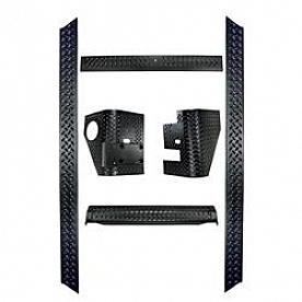 Rugged Ridge Body Protector Kit - Diamond Plated Thermoplastic Black - 1165051