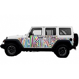 MEK Magnets Body Protector Kit - Matte Cast Vinyl Wrapped Magnet Panel Neon Color Zebra - 4006