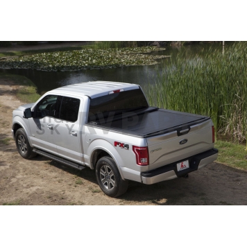 Leer Tonneau Cover Hard Manual Retractable Black Matte Powder Coated Aluminum - RXD77A01