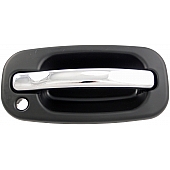 Help! By Dorman Exterior Door Handle - Plastic Silver Insert With Black Trim Single - 80549