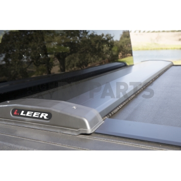 Leer Tonneau Cover Hard Manual Retractable Black Matte Aluminum - RLFA18A44-1
