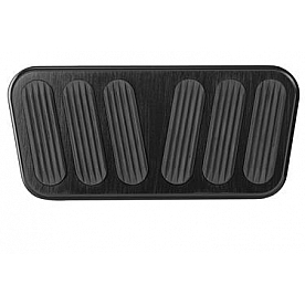 Lokar Performance Brake Pedal Pad - Aluminum With Rubber Insert Black - XBAG6086