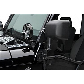Warrior Products Windshield Hinge Light Bracket - Steel Black Set Of 2 - 1515