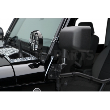 Warrior Products Windshield Hinge Light Bracket - Steel Black Set Of 2 - 1517-2