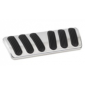 Lokar Performance Brake Pedal Pad - Aluminum With Rubber Insert Silver With Black Insert - BAG6144