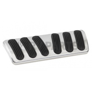 Lokar Performance Brake Pedal Pad - Aluminum With Rubber Insert Silver With Black Insert - BAG6144