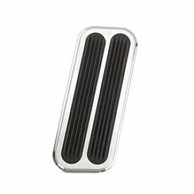 Lokar Performance Accelerator Pedal Pad - Aluminum Silver And Black - BAG6157