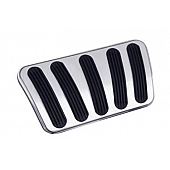 Lokar Performance Brake Pedal Pad - Aluminum With Rubber Insert Silver With Black Insert - BAG6166