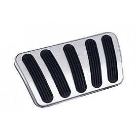 Lokar Performance Brake Pedal Pad - Aluminum With Rubber Insert Silver With Black Insert - BAG6166