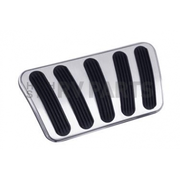 Lokar Performance Brake Pedal Pad - Aluminum With Rubber Insert Silver With Black Insert - BAG6166