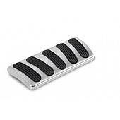 Lokar Performance Brake Pedal Pad - Aluminum With Rubber Insert Silver With Black Insert - BAG6167