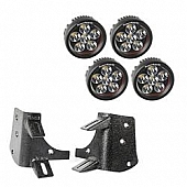 Rugged Ridge Windshield Hinge Light Bracket - Steel Black Set Of 2 - 1123237