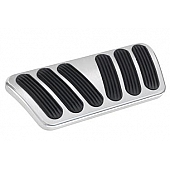 Lokar Performance Brake Pedal Pad - Aluminum With Rubber Insert Silver With Black Insert - BAG6175