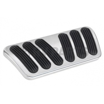 Lokar Performance Brake Pedal Pad - Aluminum With Rubber Insert Silver With Black Insert - BAG6175