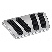 Lokar Performance Brake Pedal Pad - Aluminum With Rubber Insert Silver With Black Insert - BAG6176