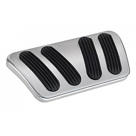 Lokar Performance Brake Pedal Pad - Aluminum With Rubber Insert Silver With Black Insert - BAG6176