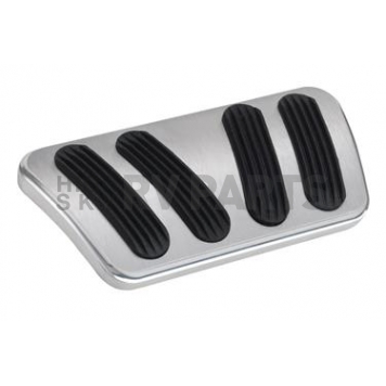 Lokar Performance Brake Pedal Pad - Aluminum With Rubber Insert Silver With Black Insert - BAG6176
