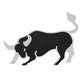 Bully Truck Decal - Stainless Steel Black Charging Bull Logo- BBS2206
