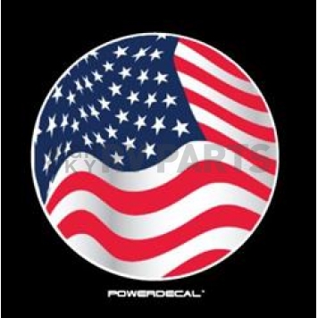 POWERDECAL Decal - American Flag Black Plastic 4-1/2 Inch - PWRC100277