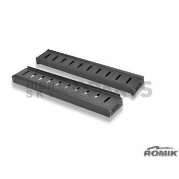 Romik USA Running Board Black Anodized Aluminum Stationary - 81382119-1