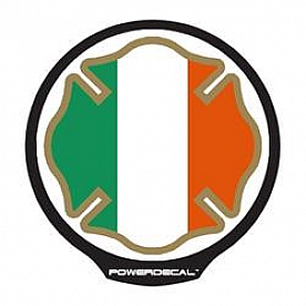 POWERDECAL Decal - Irish Maltese Flag Black Plastic 4-1/2 Inch - FFPWR005