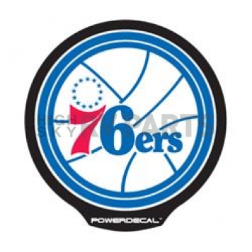 POWERDECAL Decal - Philadelphia 76ers Logo Black Plastic 4-1/2 Inch - PWR90001