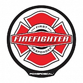 POWERDECAL Decal - Firefighter Black Plastic 4-1/2 Inch - FFPWR001