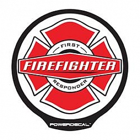 POWERDECAL Decal - Firefighter Black Plastic 4-1/2 Inch - FFPWR001