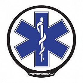 POWERDECAL Decal - Star Of Life Black Plastic 4-1/2 Inch - FFPWR003