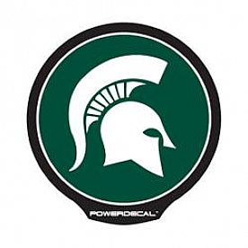 POWERDECAL Decal - Michigan State University Spartans Logo Black Plastic 4-1/2 Inch - PWR220101