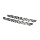DV8 Offroad Door Sill Protector - Aluminum Silver/ Black  2 Piece - 180014SIL2