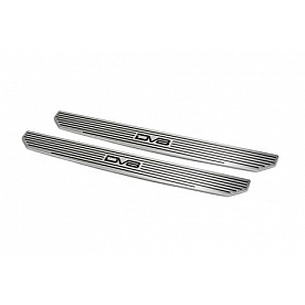 DV8 Offroad Door Sill Protector - Aluminum Silver/ Black  2 Piece - 180014SIL2