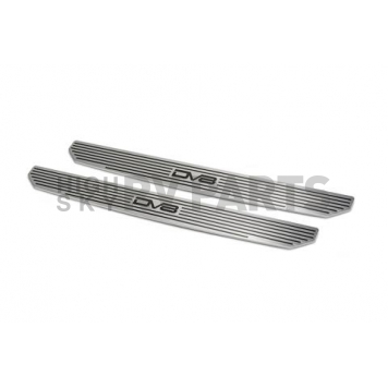 DV8 Offroad Door Sill Protector - Aluminum Silver/ Black  2 Piece - 180014SIL2