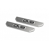 DV8 Offroad Door Sill Protector - Aluminum Silver/ Black  2 Piece - 180014SIL4