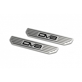 DV8 Offroad Door Sill Protector - Aluminum Silver/ Black  2 Piece - 180014SIL4