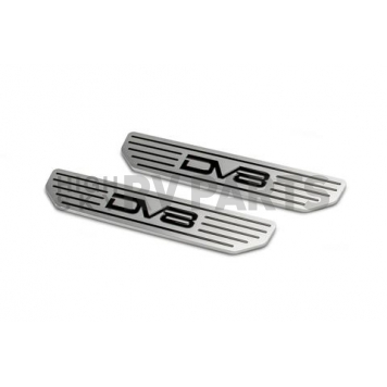 DV8 Offroad Door Sill Protector - Aluminum Silver/ Black  2 Piece - 180014SIL4
