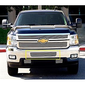 T-Rex Truck Products Bumper Grille Insert Horizontal Bar Polished Silver Billet Aluminum - 25114