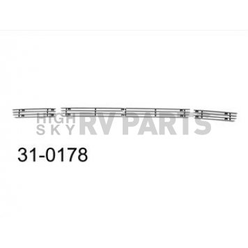 Paramount Automotive Bumper Grille Insert Horizontal Overlay Polished Silver Aluminum - 310178