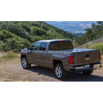 Leer Tonneau Cover Hard Folding Black Matte Powder Coated Aluminum - 132834