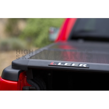 Leer Tonneau Cover Hard Folding Black Matte Powder Coated Aluminum - 132834-4