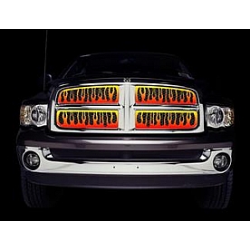 Putco Grille Insert - Red/ Orange/ Yellow/ White Painted Stainless Steel Rectangular - 89316